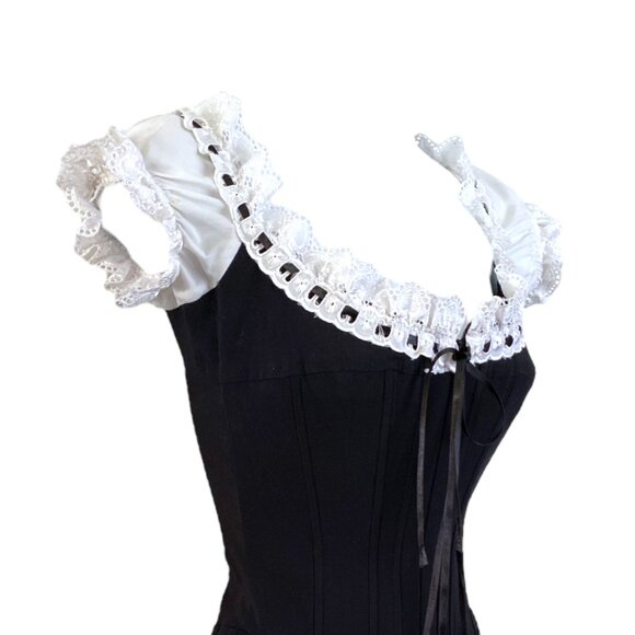 Mara Margo Paris Corset Mini Milkmaid Dress Small-S Black White -EU38-Small/S - Picture 12 of 16